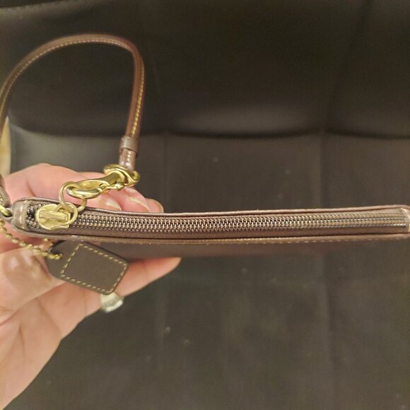 Chocolate Brown Coach Wristlet - Picture 4 of 5